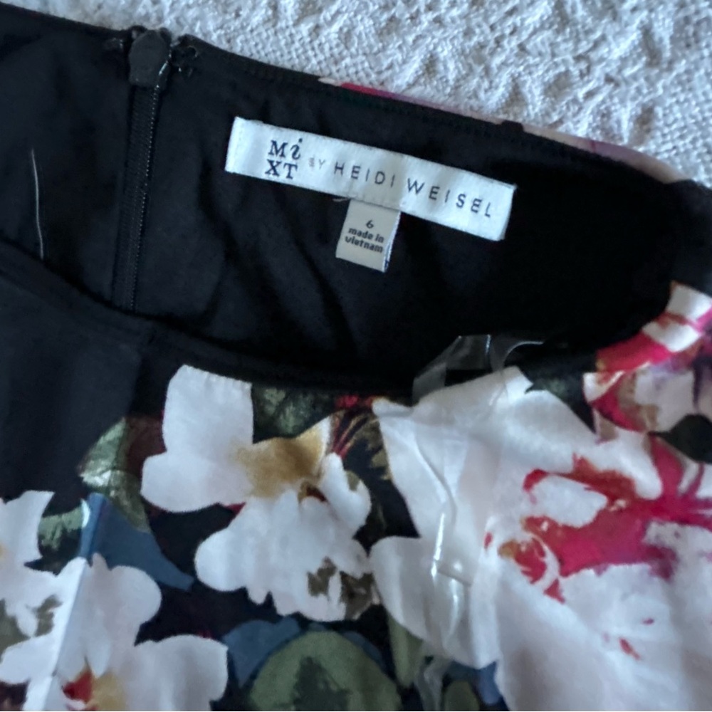 Floral Black Mini Dress - Picture 6 of 6